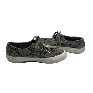 Superga Gray Snake Print Lace Up Sneakers Size 37 Women’s